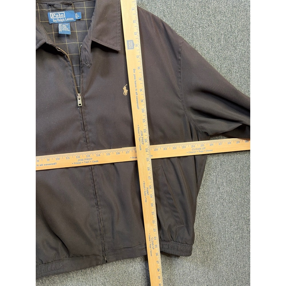 Polo Ralph Lauren Mens Black Harrington Jacket L Windowpane Lining Windbreaker - Picture 5 of 7